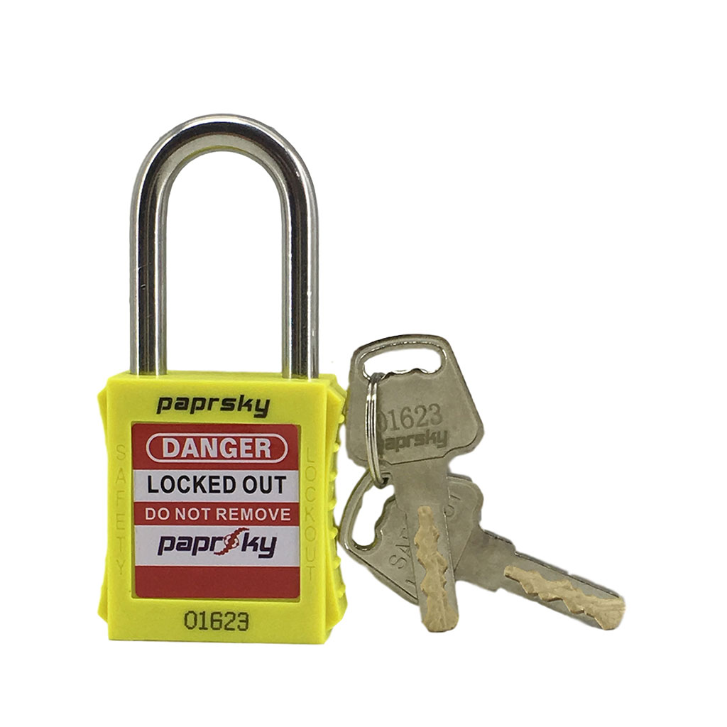 Yellow Safety Padlock Long Shackle